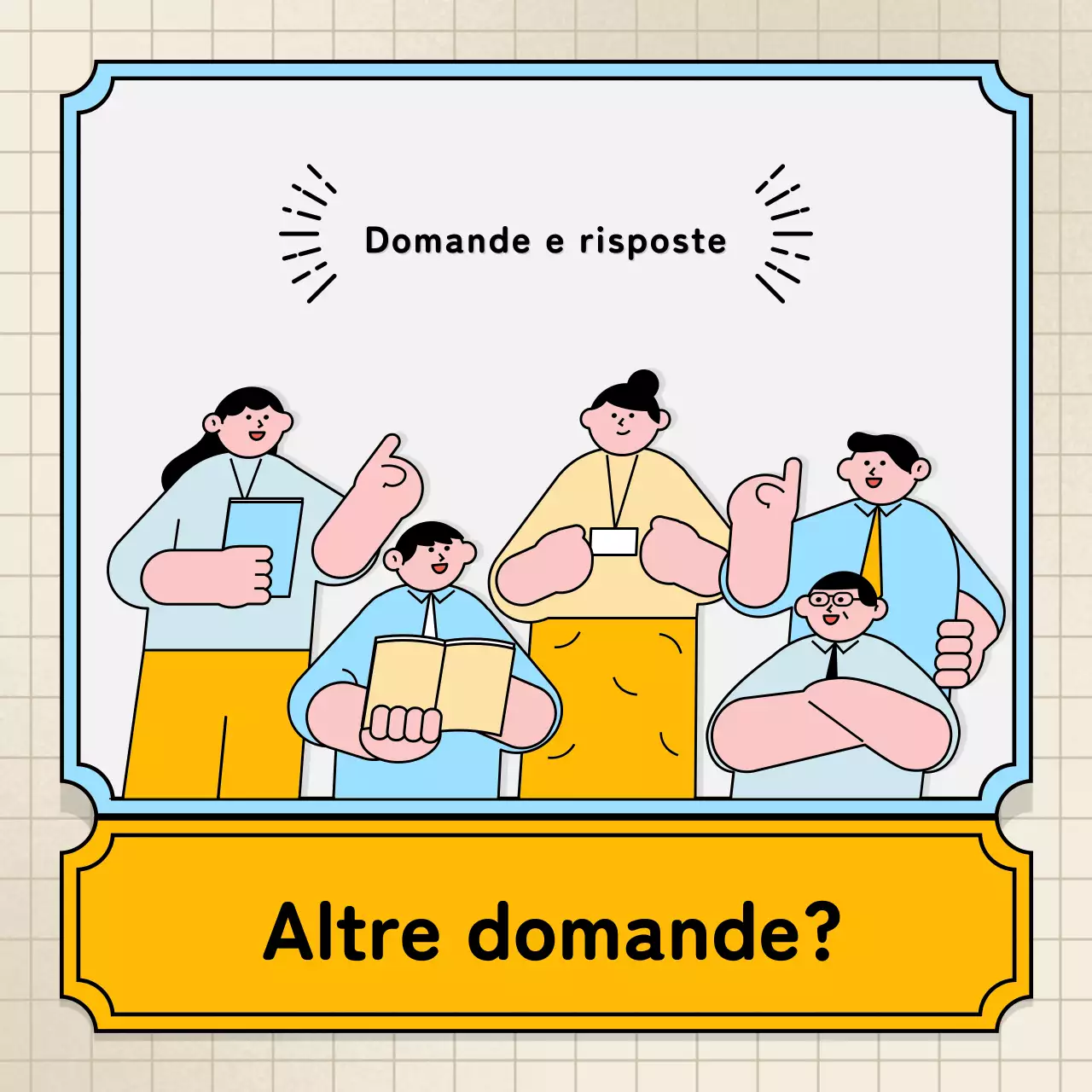 Bolle vocali azzurre e gialle e stile illustrativo simpatico