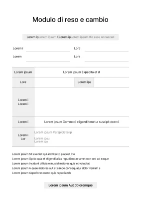 Modulo di documentazione per la restituzione del centro commerciale Greycollar's Exchange