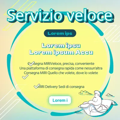 Moderno servizio rapido Annya in giallo e blu