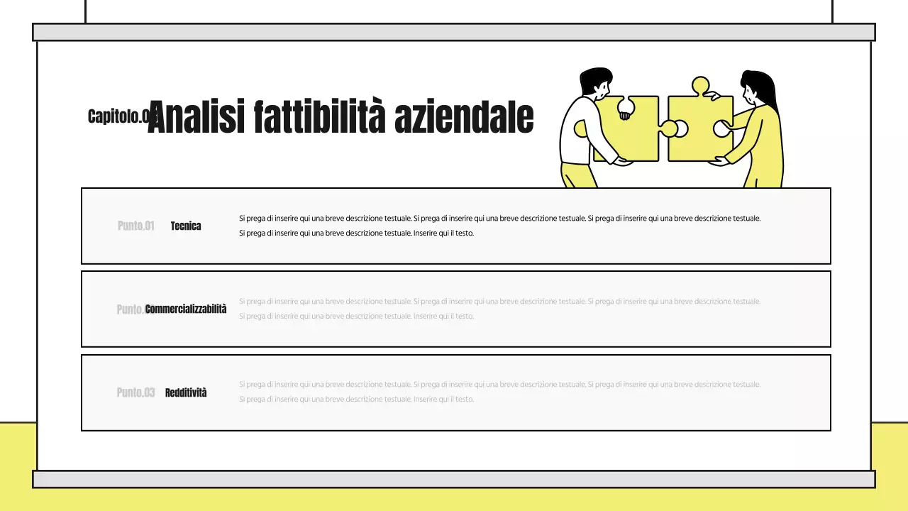Un simpatico rapporto di analisi illustrato con accenti gialli e neri