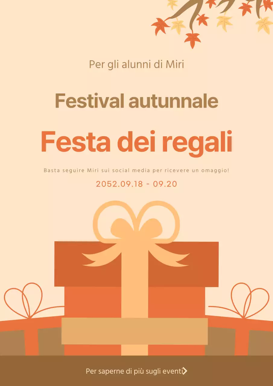 Festa d'autunno dell'Università: evento regalo in marrone e corallo