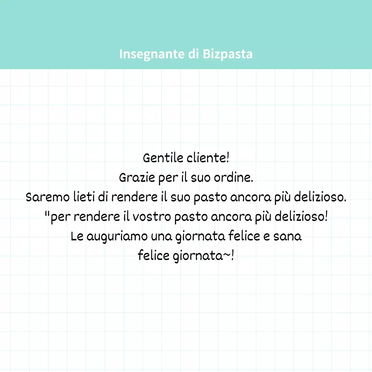 Concetto di blocco note semplice con griglia color menta per le note di consegna in negozio