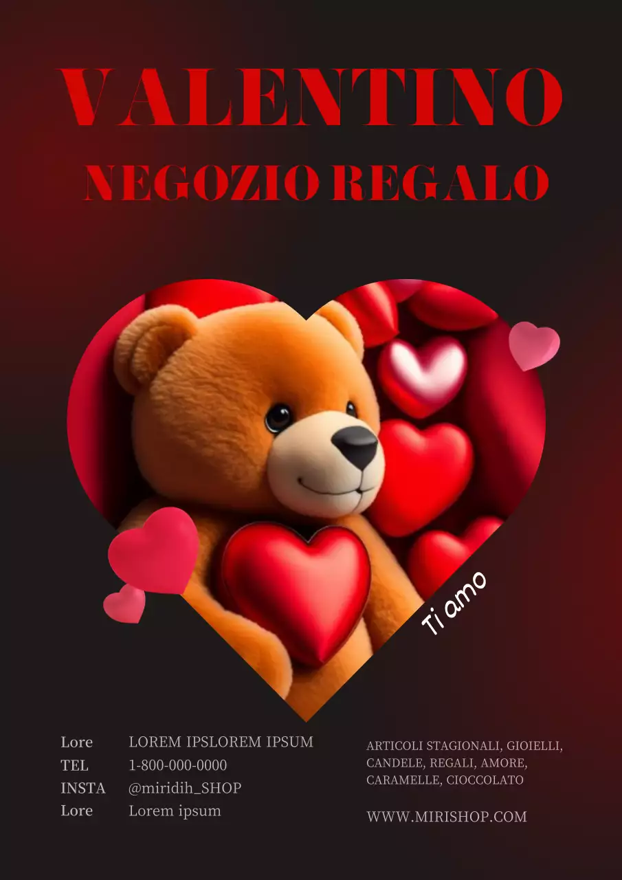 Promuovete il vostro negozio di articoli da regalo per San Valentino con un look rosso e glamour