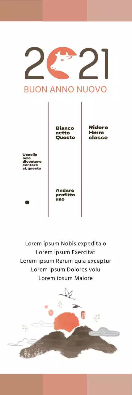 Illustrazione beige Auguri di buon anno tradizionale