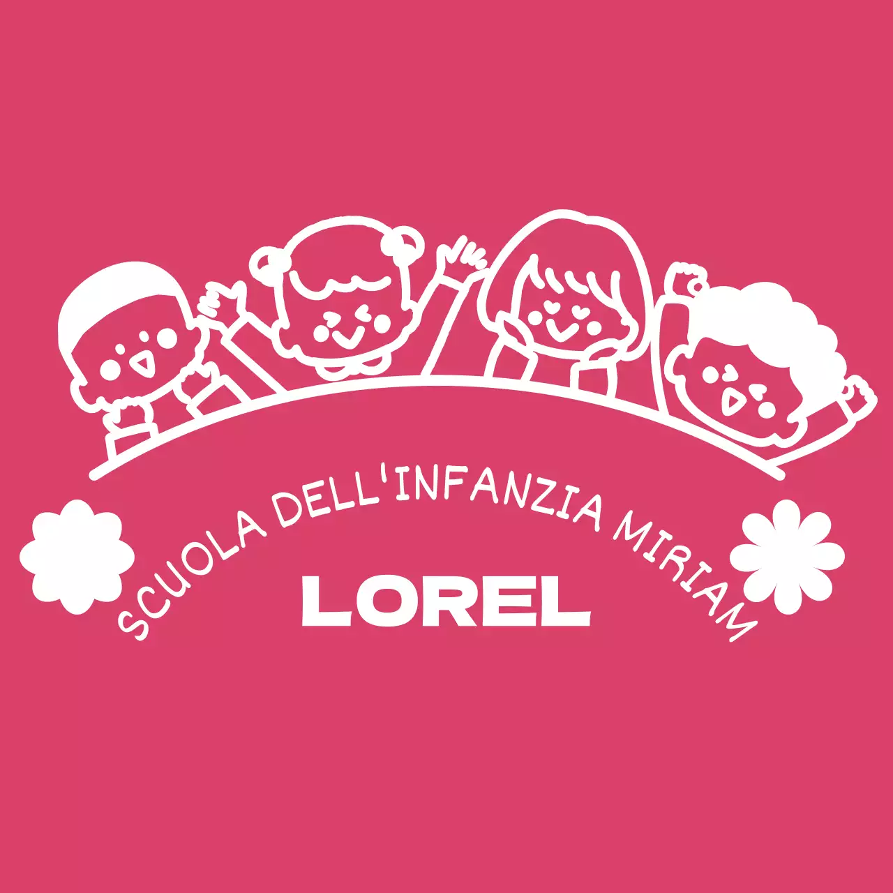 Maglietta di gruppo per la scuola dell'infanzia con una simpatica illustrazione di un bambino rosa