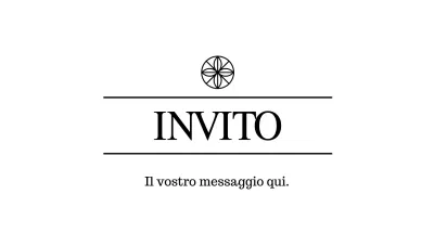 Semplice busta per cartolina d'invito con testo nero e illustrazione di linea del logo floreale