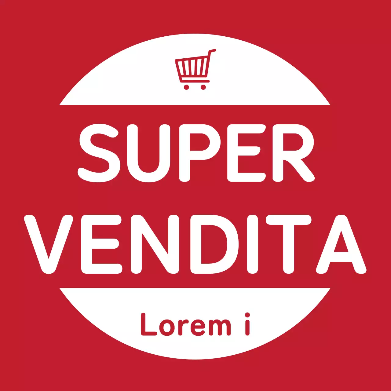 Un'etichetta di vendita rossa e decisa