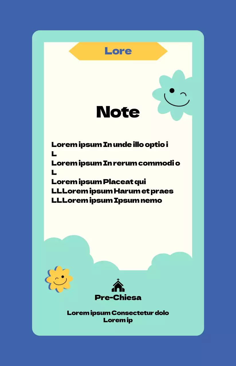 Scuola biblica estiva illustrata in blu fresco e allegro