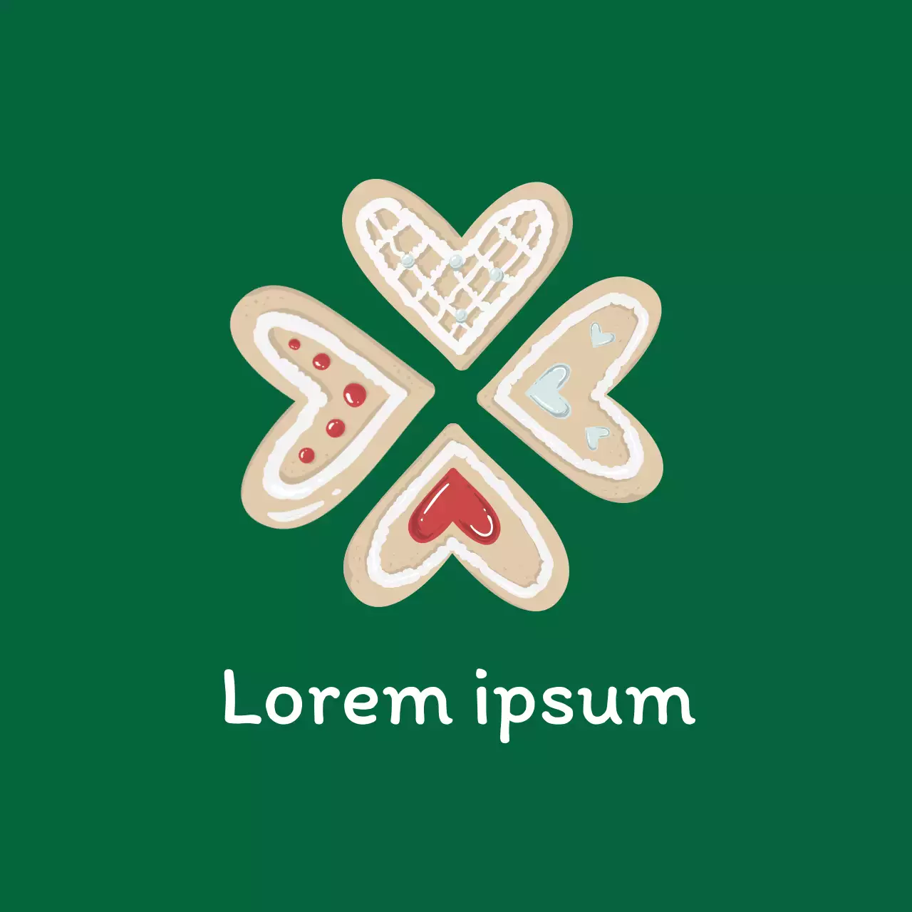 Etichetta natalizia illustrata beige rosso verde per biscotti