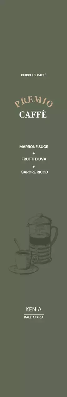 Illustrazione verde della confezione del caffè in grani Vincci Cafe