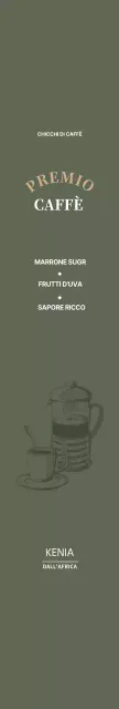 Illustrazione verde della confezione del caffè in grani Vincci Cafe