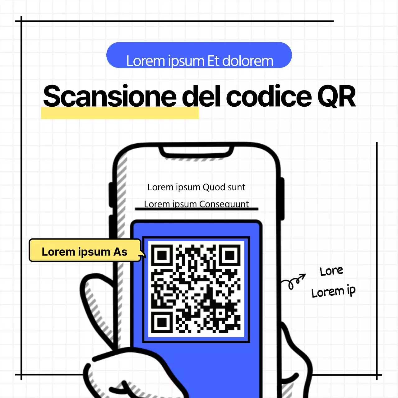 Smartphone dal design a quadri blu