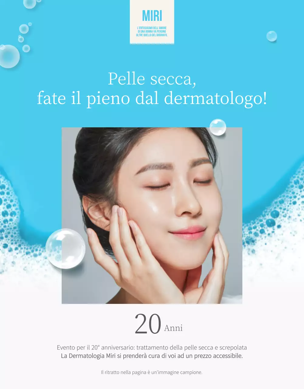 Promuovere la dermatologia moderna in azzurro e bianco