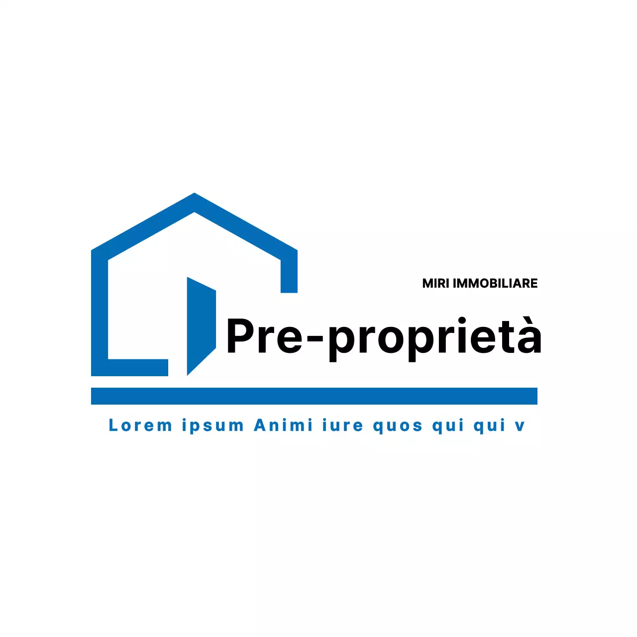 Semplice sottobicchiere blu con logo immobiliare