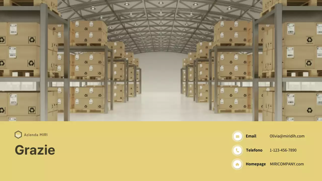 Un business plan pulito e giallo per un'azienda di logistica