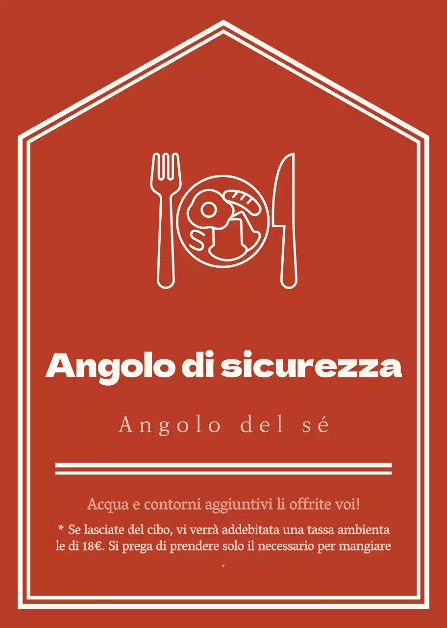 Stile di layout a freccia semplice ed emozionale in rosso e giallo pallido con indicazioni per l'auto-angolo