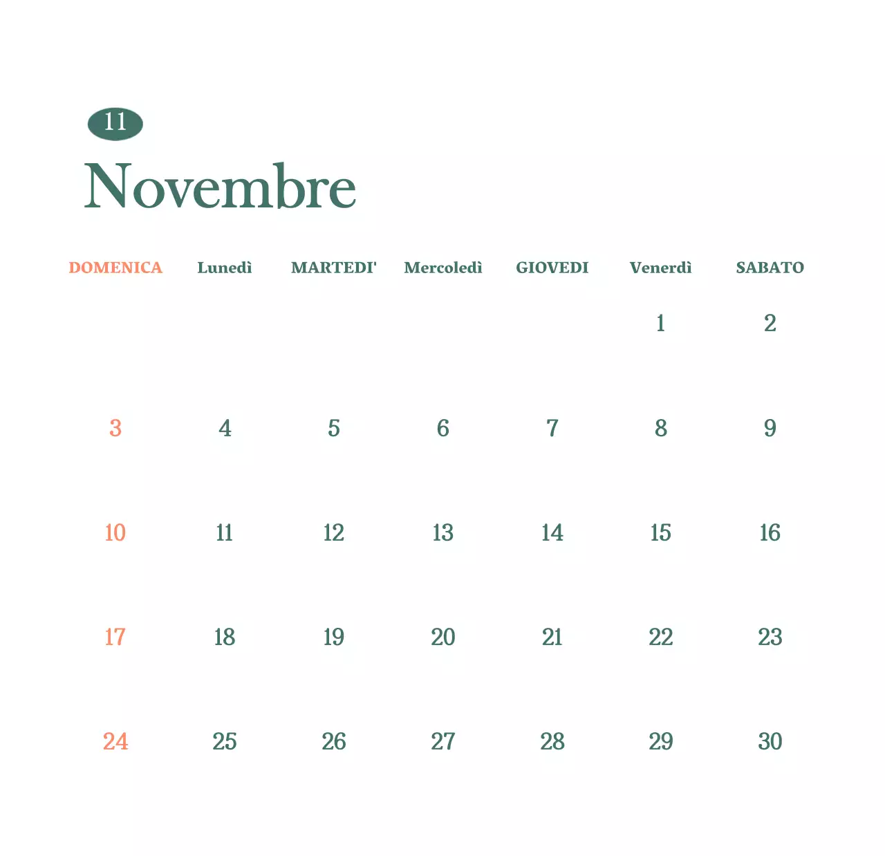 Calendario dei bar con i consigli per le bevande del mese