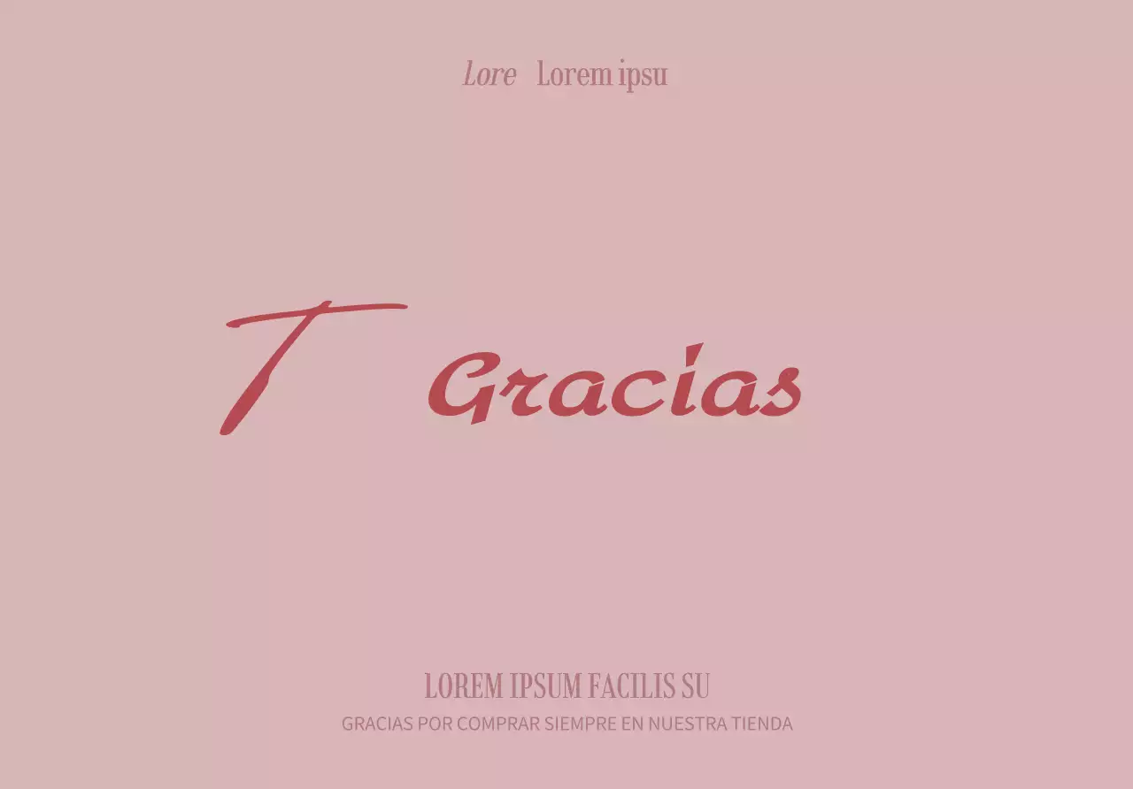 Diseño de tarjeta de agradecimiento a un cliente de un centro comercial con letra rosa garabateada.