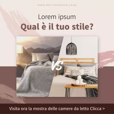 I mobili della camera da letto degli sposi in marrone sui social media