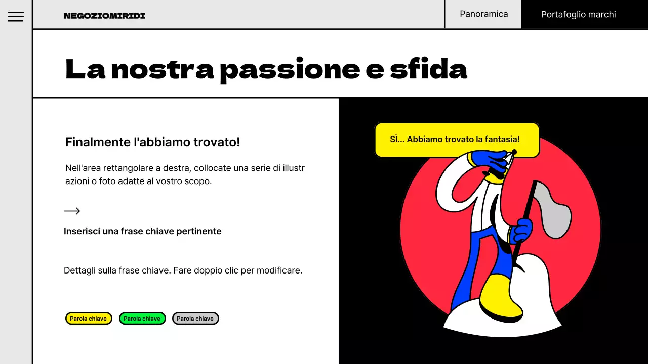 Illustrazione pop del concetto di marchio portfolio con colori fluorescenti