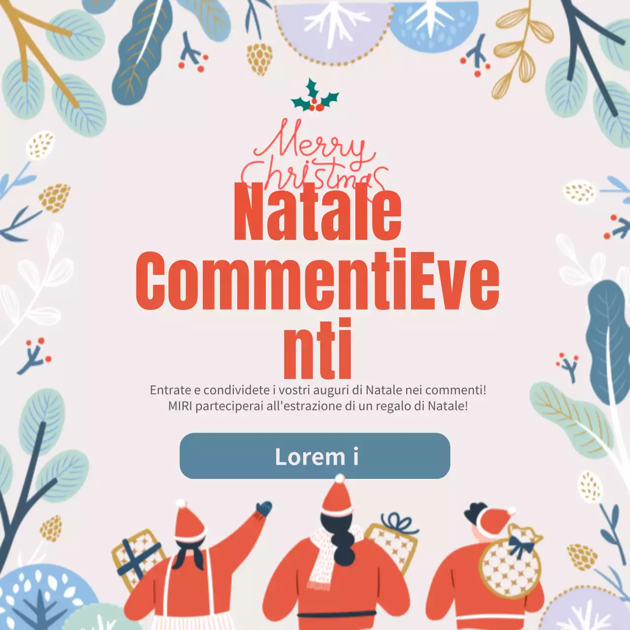 Striscione natalizio in rosso e avorio