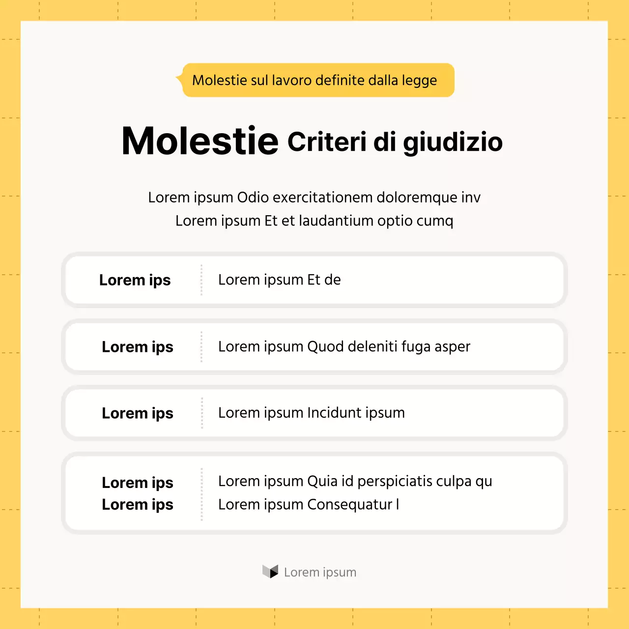 Guida minimalista gialla e bianca di consulenza sul diritto del lavoro