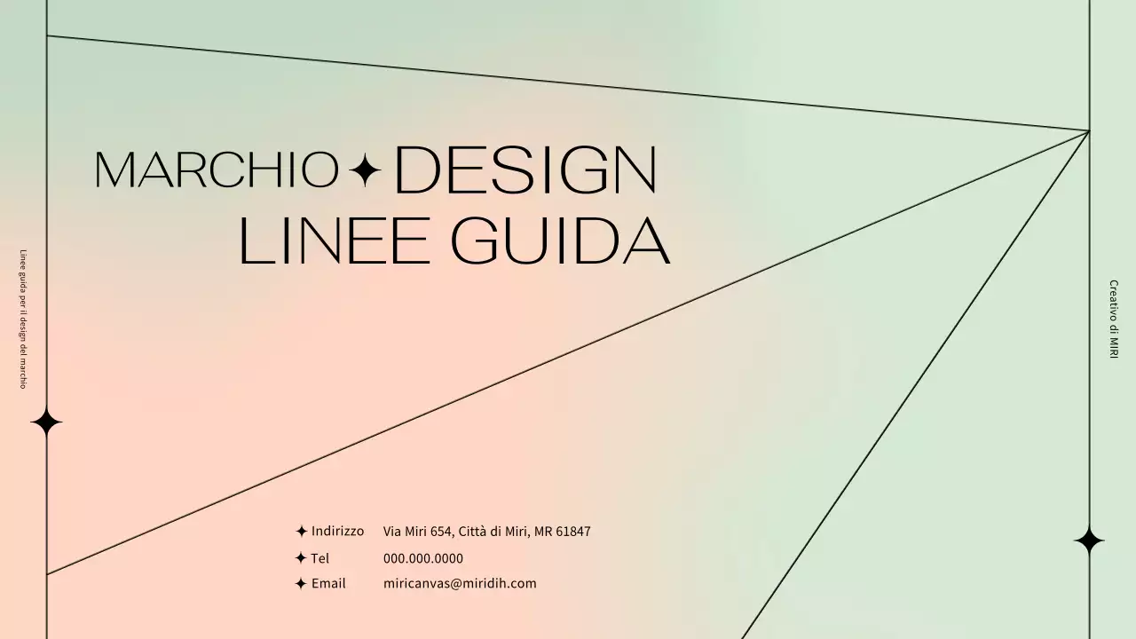 Linee guida semplici per il design del marchio con un motivo a linee nere su sfondo pastello