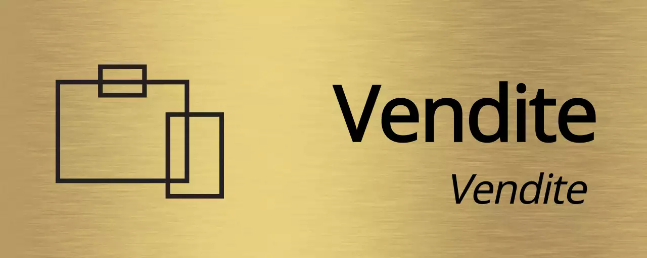 Segnaletica segnaposto in nero con il nome del dipartimento aziendale e una semplice illustrazione di un'icona.