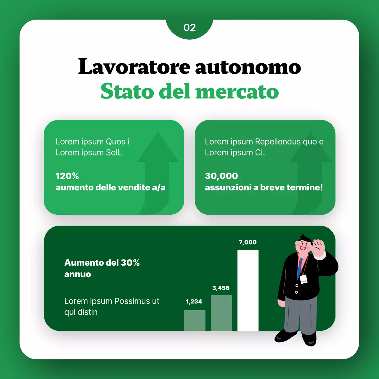 Promuovete la vostra piattaforma per lavoratori ambulanti con simpatiche illustrazioni verdi