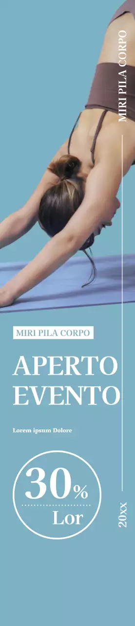 Uno striscione per un evento emozionale di Pilates Open.