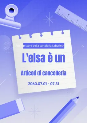 Evento moderno di forniture per ufficio in blu sfumato