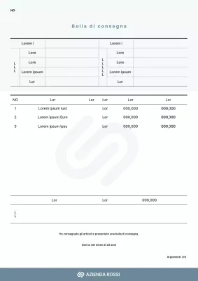 Conferma di consegna in blu