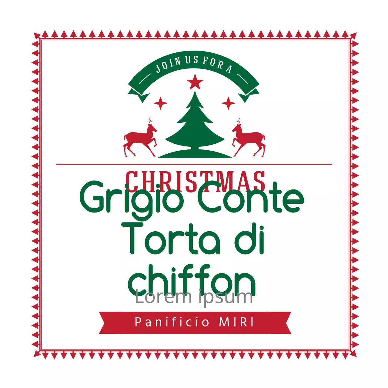 Etichette da forno natalizie con illustrazioni rosse e verdi