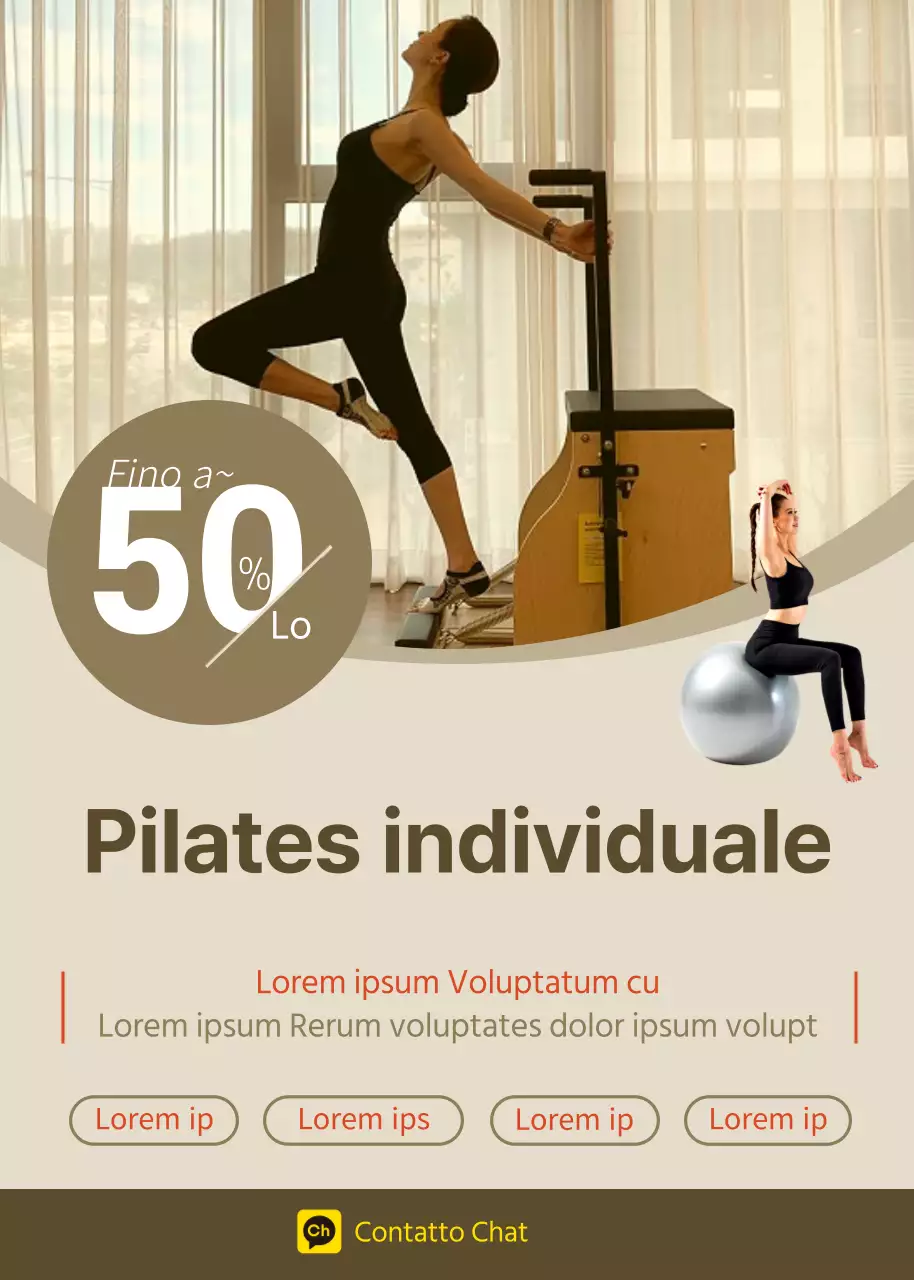 Beige Pilates Sconto EventoPop Up