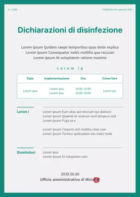 Avviso di disinfezione dell'appartamento in grigio e turchese