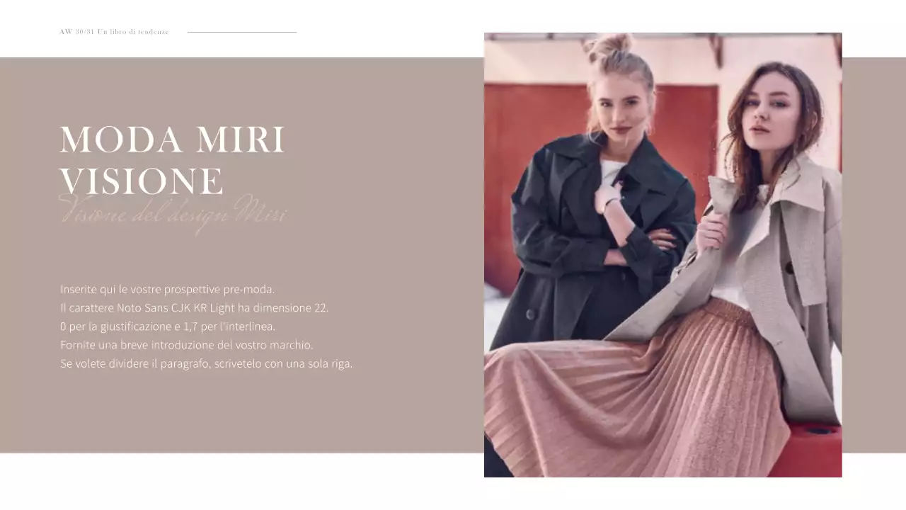 Piano aziendale di abbigliamento semplice con toni tenui