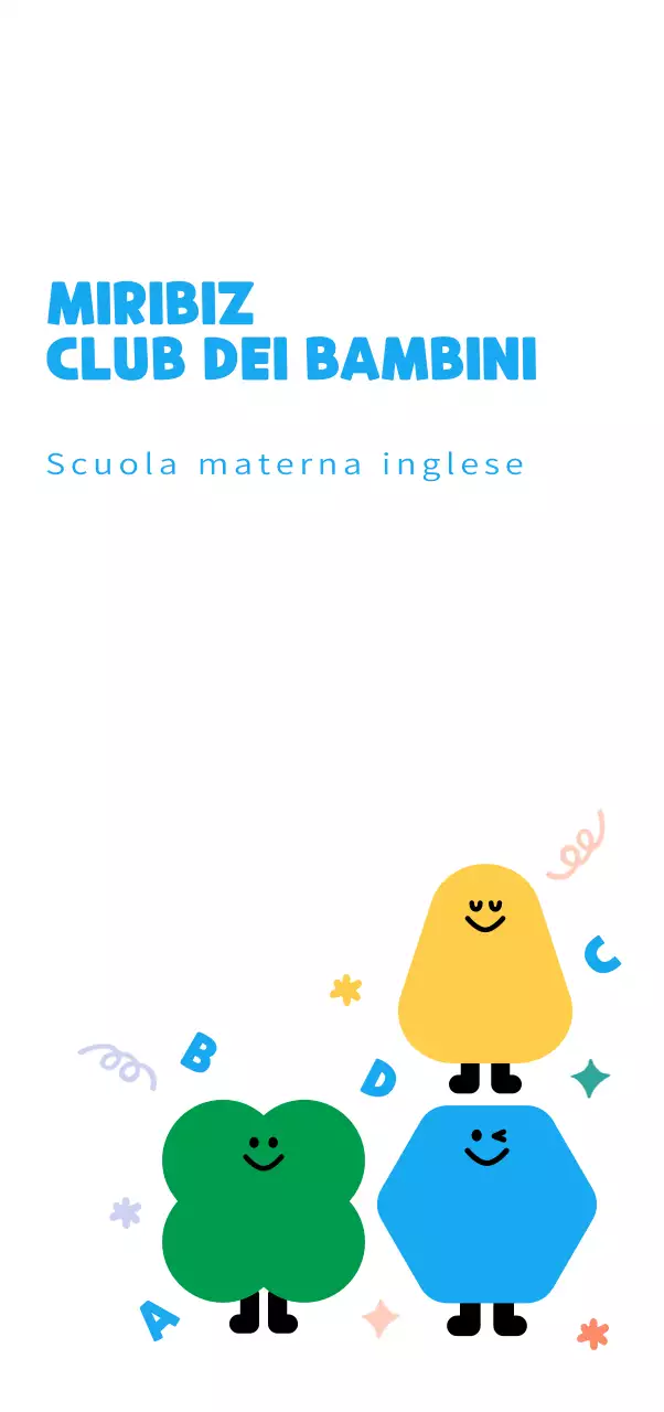 Club per bambini con simpatici personaggi