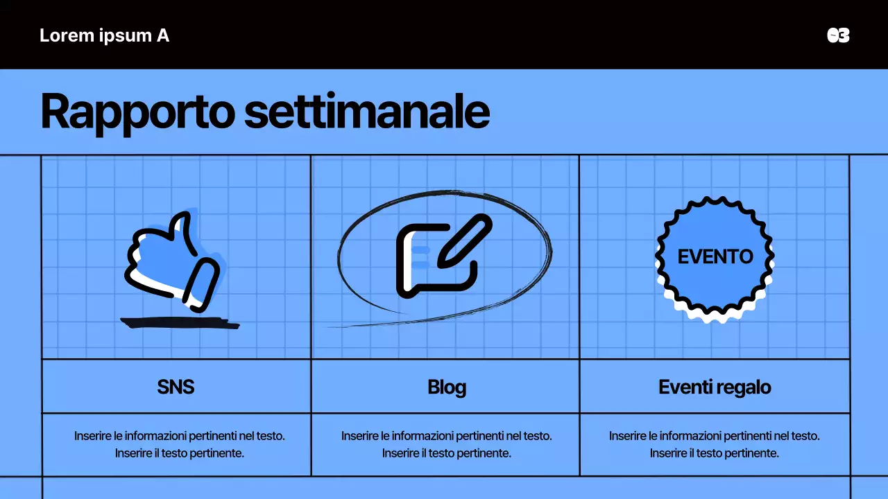 Presentazione di uno studio di marketing con concetto di quaderno blu