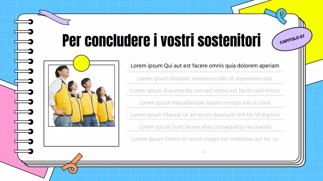 Presentazione del testimonial dei sostenitori a forma di biglietto kitsch in rosa e azzurro