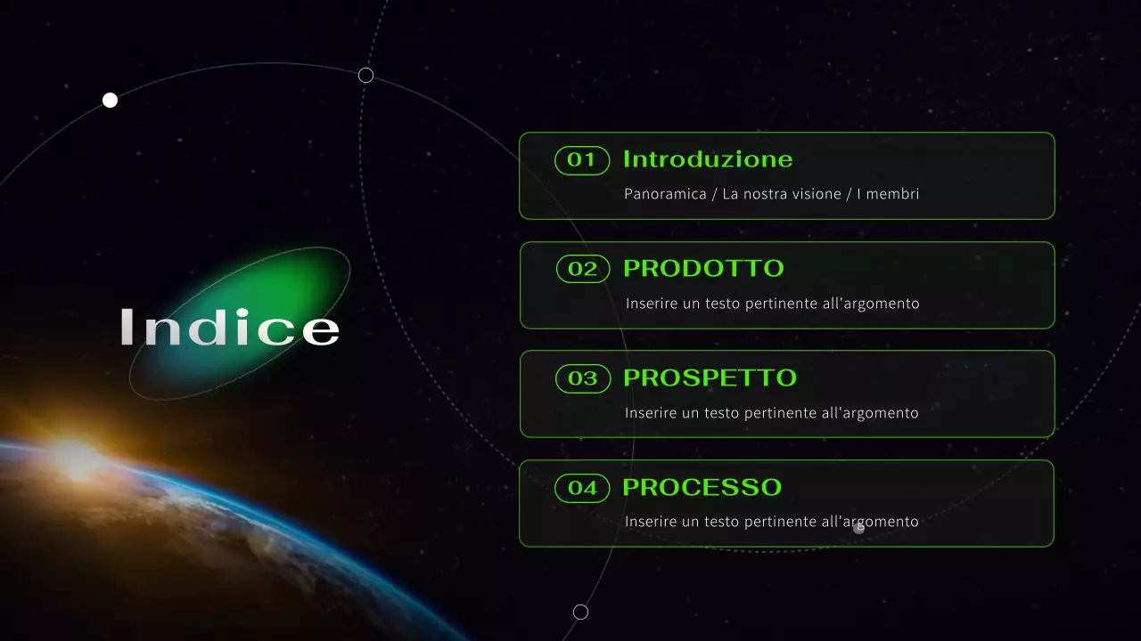 Presentazione astronautica futuristica cibernetica nera e al neon