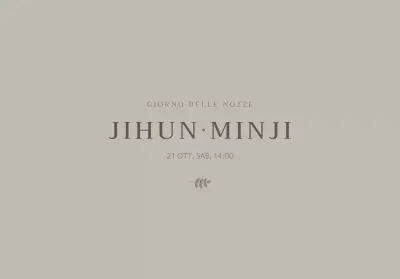 Buste per partecipazioni di nozze dal design semplice con illustrazioni botaniche in colori tenui e i nomi degli sposi.