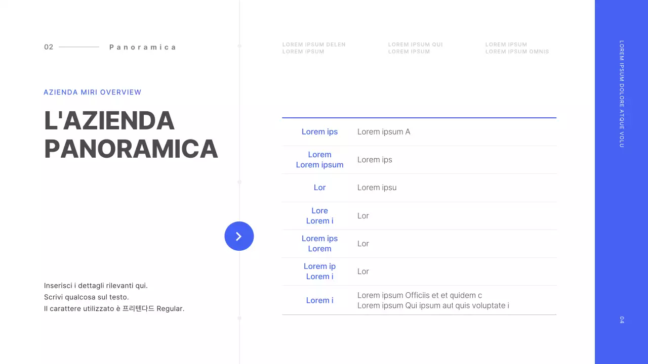 Concetto di linea base in blu e bianco Profilo aziendale