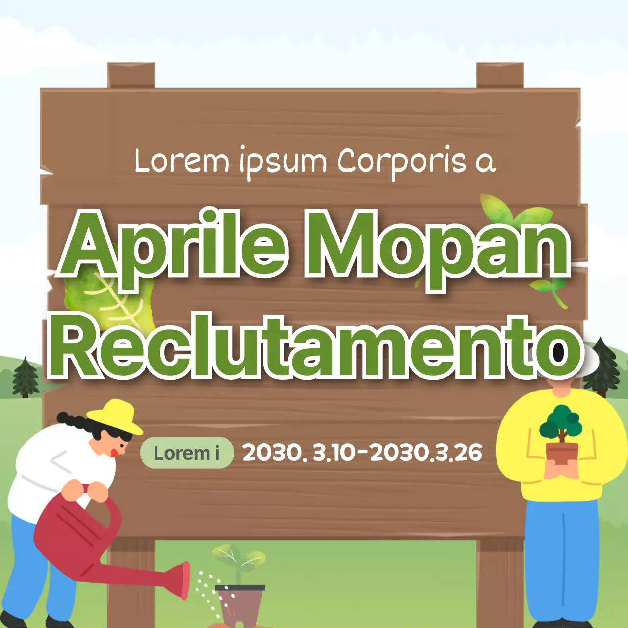 Prova di semina primaverile illustrata Chiamata ai social media