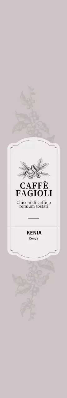 Confezione di caffè in grani vintage illustrata in beige