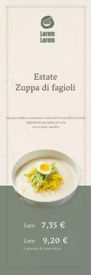 Banner per il menu estivo in un colore rilassante