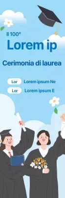 Lettera illustrata blu chiaro Congratulazioni per la laurea