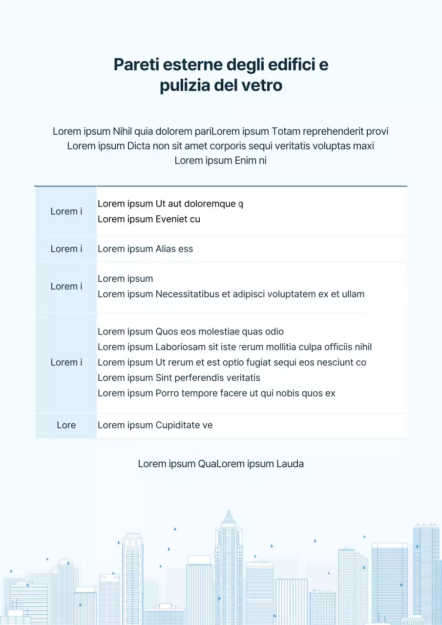 Istruzioni per la pulizia degli edifici blu