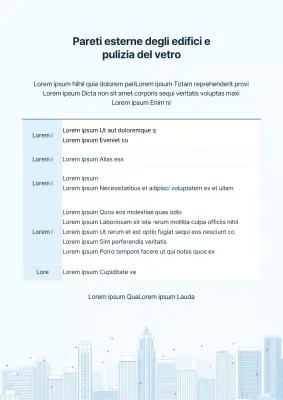 Istruzioni per la pulizia degli edifici blu