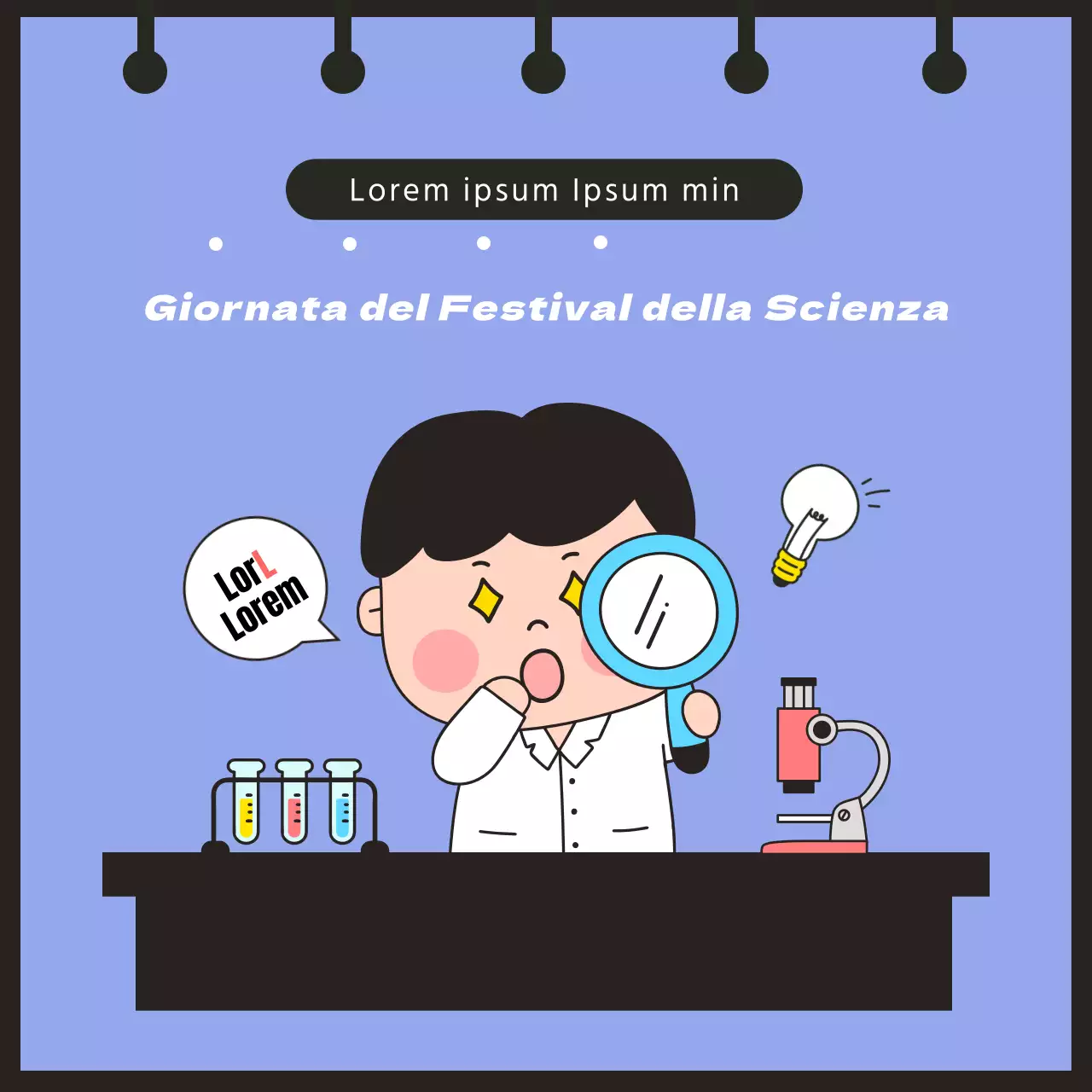 Modello viola con simpatiche illustrazioni