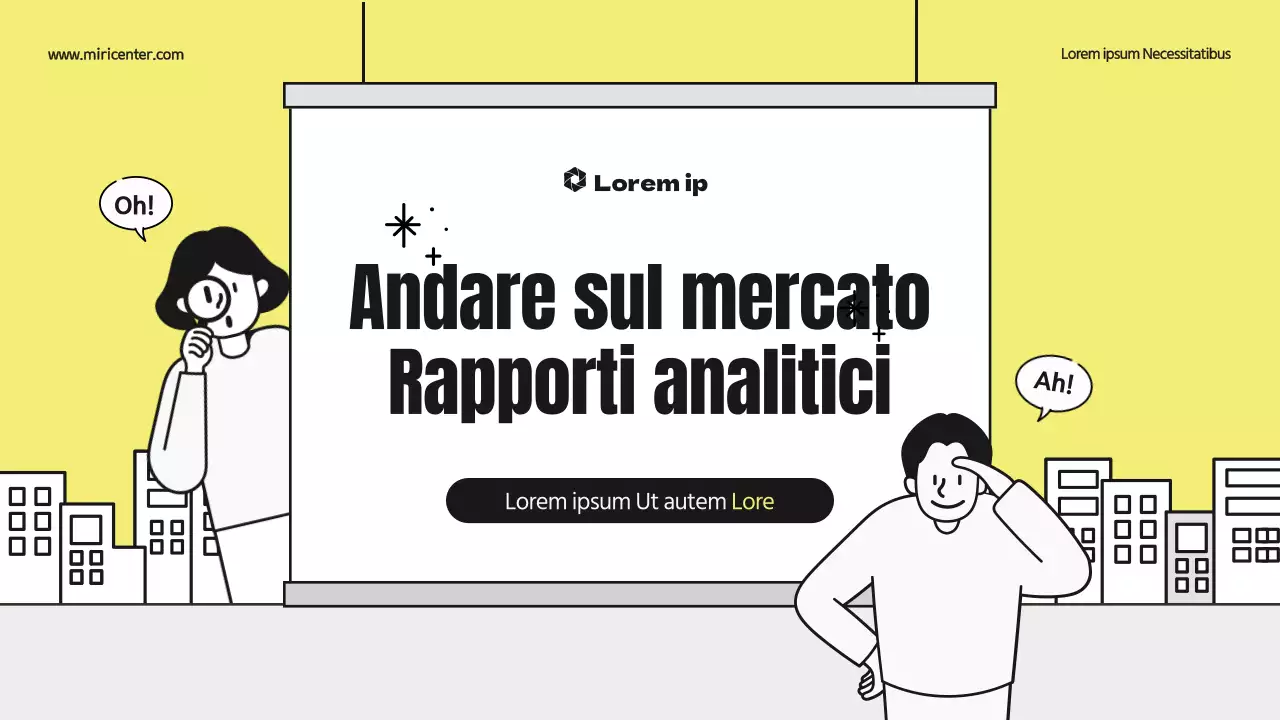 Un simpatico rapporto di analisi illustrato con accenti gialli e neri